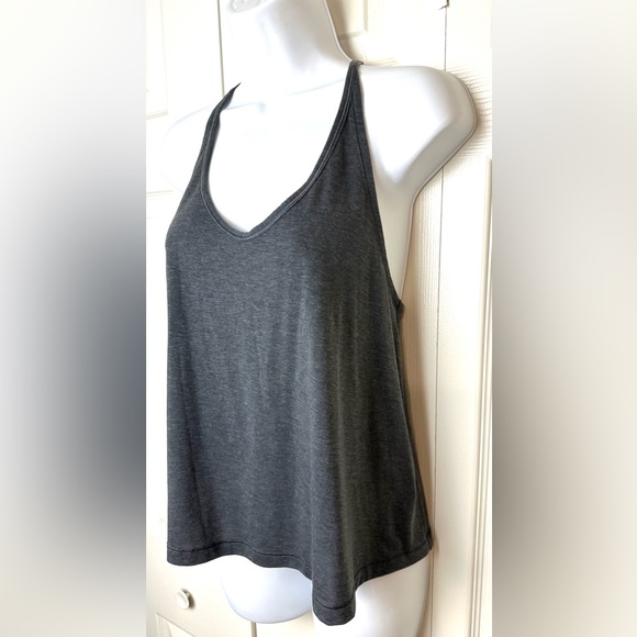 LULULEMON Love Knot Lattice Tank Top Workout Shirt Heathered Black Gray Crochet - Picture 11 of 12